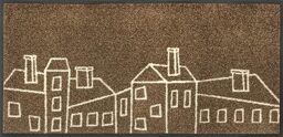 Wash+Dry Linecity Doormat 35 x 75 cm Washable for Indoor and Outdoor Use, Brown