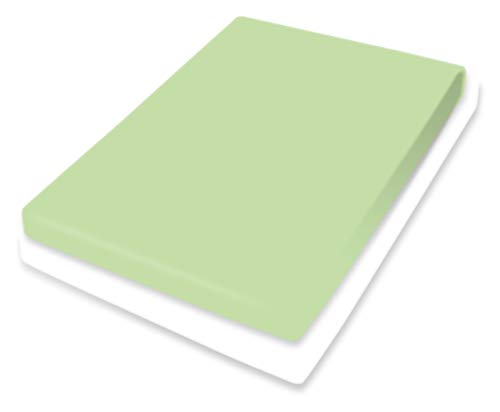Bassetti Topper 9302399 Fitted Sheet Plain Lime W0/323 Cotton and Elastane 140 x 200 cm 160 x 220 cm
