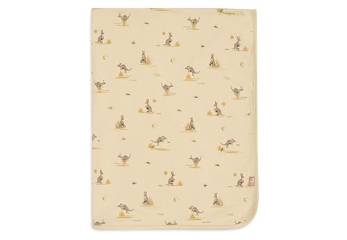 Jollein Jersey Baby Blanket - Kangaroots - 75x100cm - 100% Jersey Cotton - Baby Cradle Blanket - 1.0 TOG - OEKO-TEX Certified