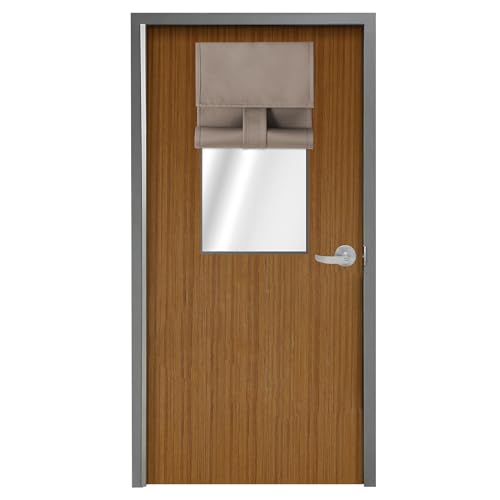 WdFour Classroom Lockdown Blackout Curtain 8W x 36L Mocha ???1 Panel. - No drill full blackout shades for classroom doors & windows, ideal for emergency lockdown and daily