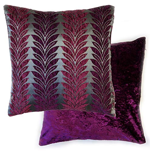 Emma Barclay Willow - Cushion Cover in Plum - 17x17 (43x43cm)