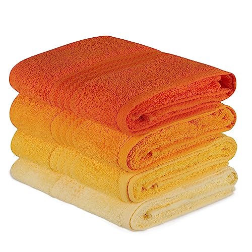 WELL HOME MOBILIARIO & DECORACIÓN Hand Towel Set (4 Piece) Light Yellow, Yellow, Pale Orange and Orange