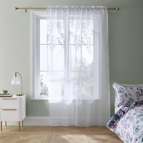 Catherine Lansfield WISTERIA FLORAL CURTAINS IN PAIR 140X137
