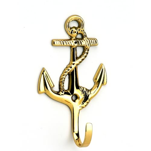 Nauticalia Brass Anchor Hook Wall Mounted Nautical Hook