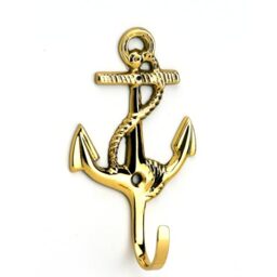 Nauticalia Brass Anchor Hook Wall Mounted Nautical Hook