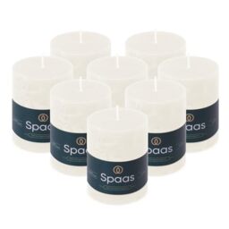 Spaas 8X Rustic Pillar Candle 70/95 mm 35h, White