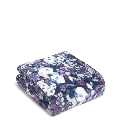 Vera Bradley Women's Fleece Plush Throw Blanket, Artist's Garden Purple, 80 X 50