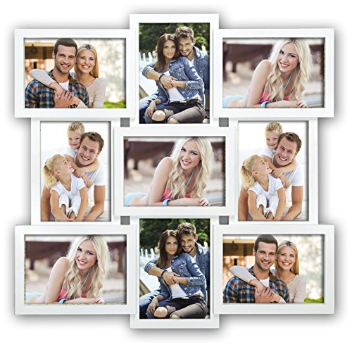 Zep Santander Multi Aperture Photo Frame For Nine 7 x 5-Inch Photos, White