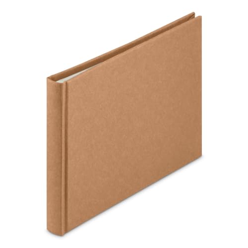 "Hama ""Wrinkled"" Photo Album 24x17 cm (Book Album with 36 White Pages, Bamboo Paper, DIY Crafting, Pasting Photos, Memory-Album) Brown"