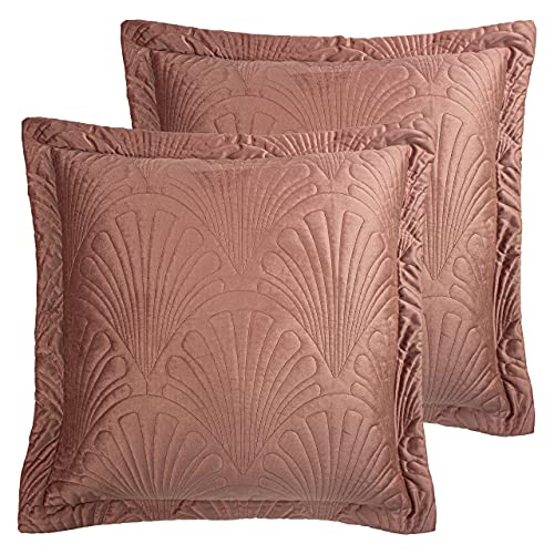 Paoletti Palmeria Polyester Filled Cushions (Twin Pack), Polyester, Cotton, Blush