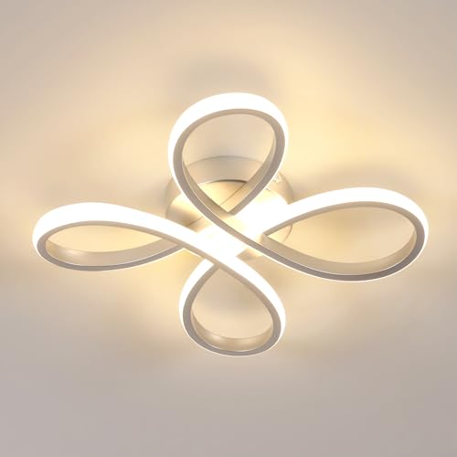 Comely Modern LED Ceiling Light, 30W 3375LM Ceiling Lamp Fixture 3000K Warm Light Lighting for Bedroom, Living Room, Dining Room, Kitchen, 30cm, Silver