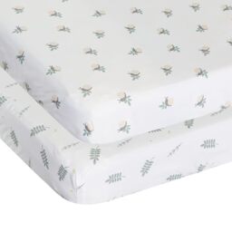 Chicco Forever Bamboo Crib Sheets (2 Pack), Soft and Hypoallergenic, Thermoregulating, Eco-Friendly, Suitable for Sensitive Skin, White