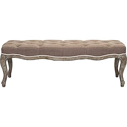 SAFAVIEH Upholstered Ottoman, in Brown, 45 X 135 X 45