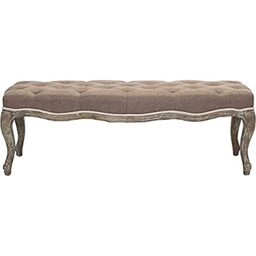 SAFAVIEH Upholstered Ottoman, in Brown, 45 X 135 X 45