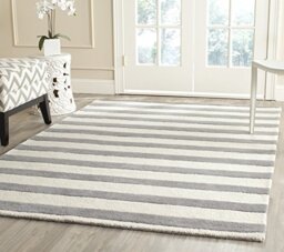 Safavieh Modern Indoor Hand Tufted Rectangle Area Rug, Cambridge Collection, CAM154, in Grey / Ivory, 122 X 183 cm for Living Room, Bedroom or Any Indoor Space