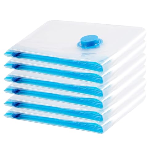 6 x Vacuum Storage Bag, Vacuum Bag for Clothing, Vacuum Cleaner, Compression Reusable Storage Cover for Bedding, Clothes, Duvets, Mattresses, Tent and Travel (80 x 60 cm)