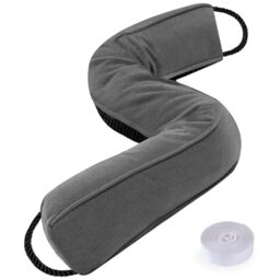 "Sunolga 38"" Weighted Door Draft Stopper Under Door Noise Air Stopper 2.2LB, Triangular Column Sound Proof Draft Guard for Doors and Windows, Machine Washable - Grey"