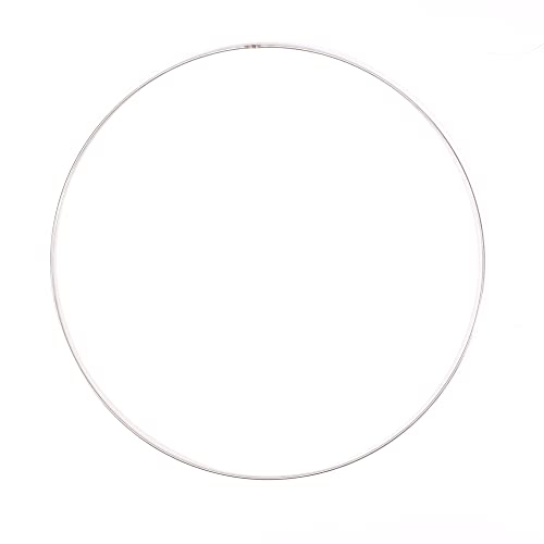 Vaessen Creative Metal Ring for Crafts, ?? 45 cm or 17.7 Inches in Diameter, 3 mm Thick, Dream Catcher Hoop, Wreath Ring for Macrame Wall Hanging, Crochet, Boho D??cor, Wedding Deco and More, Silver