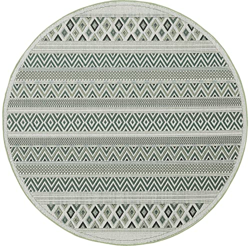 Mia's Teppiche Martina In- and Outdoor Rug green - design 2-160 cm round