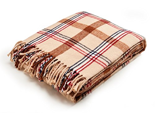 "Arus Nature Collection Tartan Design Turkish Throw Blanket Sahara 60"" X 80"""