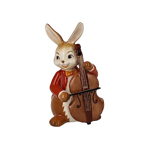 Goebel Rabbit Figurine Happy Bassist Made of Stoneware 4.5 x 4 x 8 cm 66-845-80-1