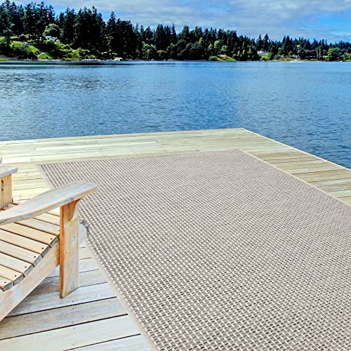 THE RUGS Outdoor Rug – Weather & UV Resistant Outdoor/Indoor Area Rugs - Durable Rugs for Patio, Deck, Garden, Kitchen, Bathroom or Living Room - Cream, 200 x 290 cm