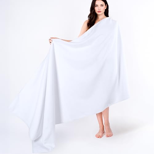 Cotton Paradise Oversized Bath Sheet, 100% Cotton 40x80 Clearance Bath Towel Sheet, Turkish Extra Large Bath Towel for Bathroom, White Bathsheet