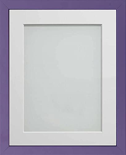 Frame Company Jellybean Range Purple Wooden 20x16 inch Picture Photo Frame with White Mount for Image A3 * Choice of Colours & Sizes* Fitted with Perspex