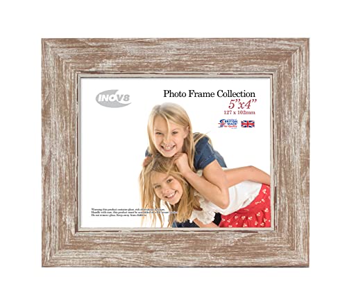 Inov8 Framing PFES-SWWA-54 Photo Frame, Wood, Washed Walnut, 5x4 Inch