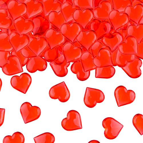 TUPARKA 120 Pcs Acrylic Hearts Red Acrylic Hearts Ornaments for Table Decoration/Vase Fillers/Home Decoration in Valentine's Day or Wedding Day