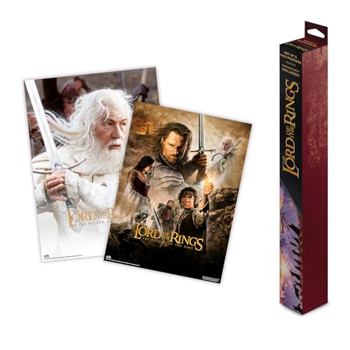 Grupo Erik Poster The Lord Of The Rings - Set of 2 Mini Posters 15 x 20.5 inches / 38 x 52 cm - Art Poster Shipped Rolled Up In A Protective Box - Lord Of The Rings Gifts, LOTR Gifts