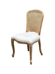 A ASPECT French Style Solid Wood Frame Rattan Back Lillie Dining Chair,Set Of 2 (Beige)