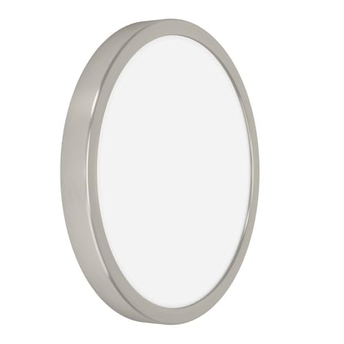 Eglo LED Ceiling Light Fitting Fueva 6, Round Ceiling lamp, Flush Light Fixture, Plastic in Silver and White, Ceiling Lighting Warm White-Cold White, ⌀ 28 cm