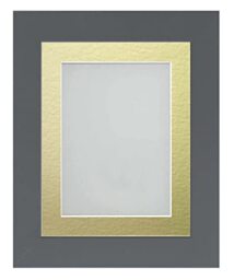Frame Company Watson Grey Picture Photo Frame fitted with Perspex, 10x8 inch with Gold Mount for image size 7x5 inch