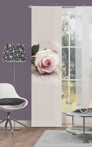 Home Fashion ROSY Panel Curtain Digital Print Fabric Pink 245 x 60 cm