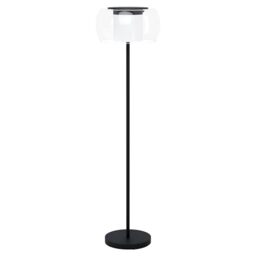 Eglo LED Floor lamp Briaglia-c, dimmable smart Home Standing Light Made of Black Metal, Glass Shade with satined Cylinder, Living Room floorlamp, Warm White – Cool White, RGB