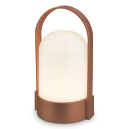 Briloner - Wireless LED Table lamp IP44 with Touch, Step-dimmable, Replaceable Battery, Bedside lamp, Reading lamp, LED lamp, Camping lamp, Table Light, Battery lamp, 9x8x15.5 cm, Metallic Brown