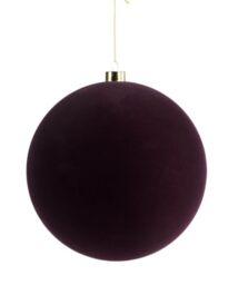 Purple Velvet Christmas Bauble 20 cm, Extra Large Tree Ornament