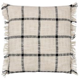 Yard Beni Polyester Filled Cushion (Natural/Black, 45 x 45 cm)