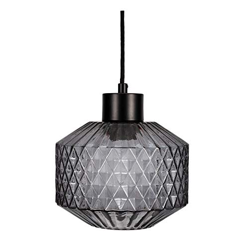 Pauleen 48125 Gleaming Smoke Pendant luminaire max. 25W E27 Pendant lamp Crystal Look Glass/Smoke Glass/Black 230V