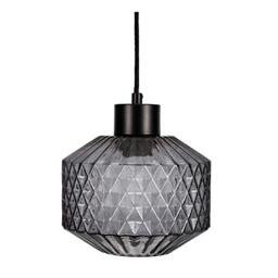 Pauleen 48125 Gleaming Smoke Pendant luminaire max. 25W E27 Pendant lamp Crystal Look Glass/Smoke Glass/Black 230V