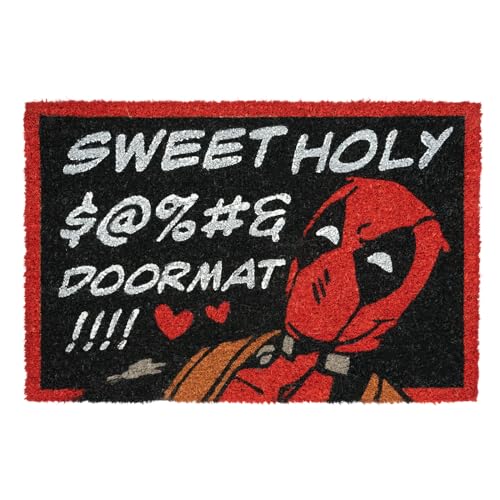 Grupo Erik Door Mat - Marvel Deadpool Merch - 15.7 x 23.6 in - 40 x 60 cm Coconut Coir, Waterproof, Non Slip Door Mats Indoor & Outdoor - Marvel Gifts, Deadpool Gifts