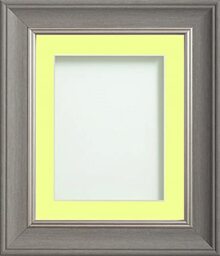 Frame Company Drummond Range Gunmetal Grey 6x4 inch Picture Photo Frame with Lemon Bon Bon Mount for Image 4x3 inch * Choice of Sizes* Fitted with Real Glass