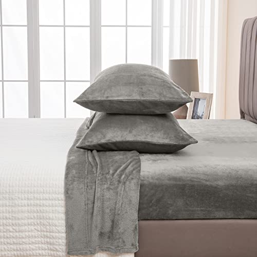 Extra Soft Velvet Plush Sheet Set – Deep Pocket, California King, White - View #5