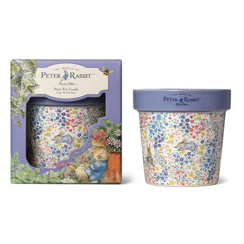 Peter Rabbit Purple Floral Printed Plant Pot Candle – Forget Me Not Floral Scent – 277G (1-Wick) – PR001PCV005V