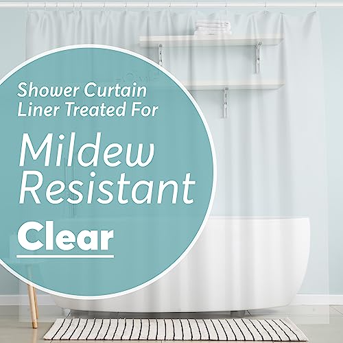 BigFoot Shower Curtain Liner ??? 72 x 72 PEVA Heavy Duty Shower Curtain with Rustproof Metal Grommet and 3 Magnetic Weights ??? Odor Free and Compatible with Standard Showers, Clear