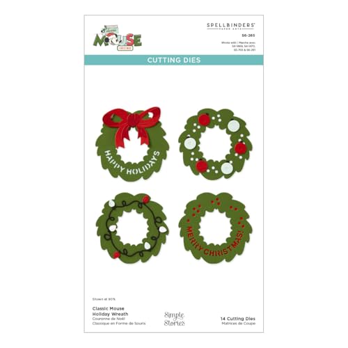 Classic Mouse Holiday Wreath Etched Dies from the Say Cheese Classic Mouse Christmas Collection