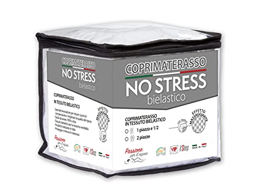 V.I.P. VERY IMPORTANT PILLOW V.I.P. Jacquard Mattress Protector Bi-Elastic No Stress Relaxing Massage Effect Protection Made in Italy, White, 125 x 200 cm, Fabric