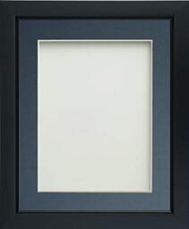 Frame Company Ainsworth Range Black 20x16 inch Picture Photo Frame with Blue Mount for Image A3 * Choice of Sizes* Fitted with Real Glass
