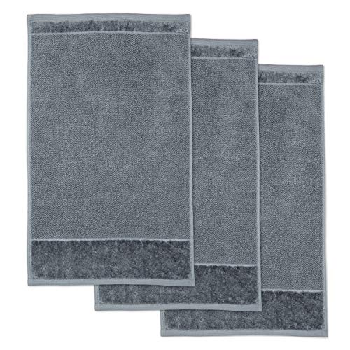 Möve Bamboo Luxe set of 3 guest towels 30 x 50 cm made of 60% cotton / 40% viscose from bamboo cellulose, stone